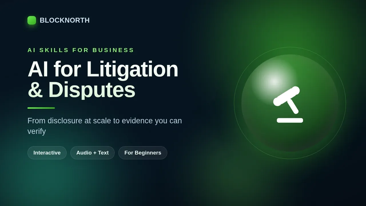 AI for Litigation & Disputes, online course for legal teams