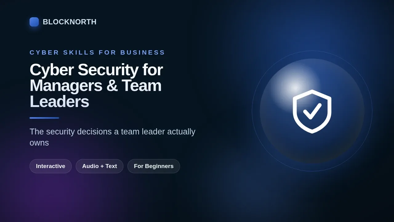 Cyber Security for Managers & Team Leaders, online course for managers and leaders